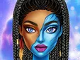 blue girls makeup